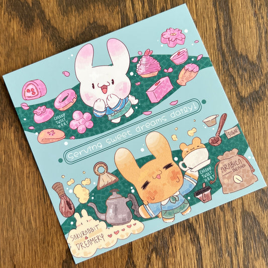 Sakurabbit Dreamery Bean Bloom Bunny Rabbit Art Prints - Patreon Limited Edition 23 Mar #AP1021