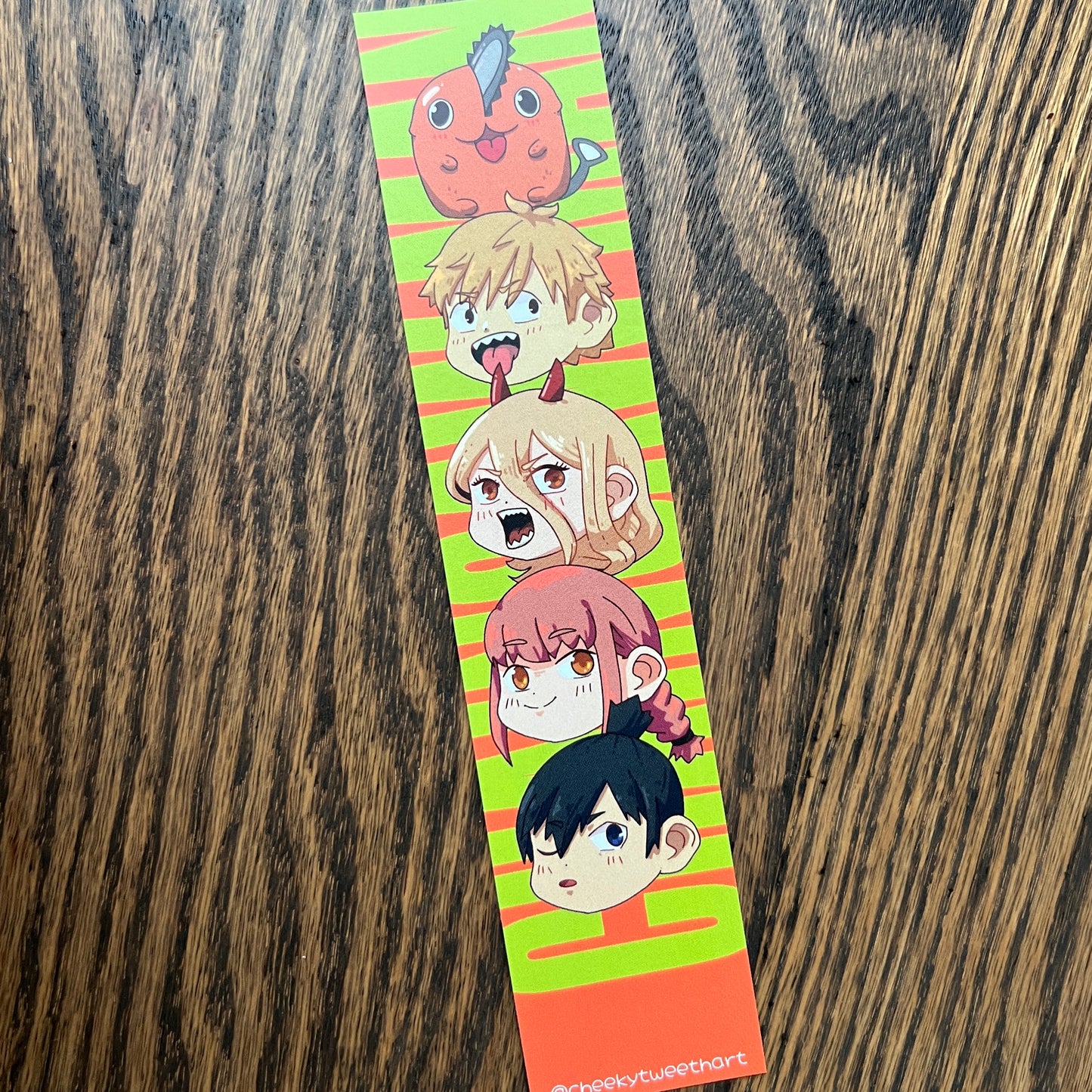 CSM Aki, Denji, Makima, Pochita, Power Anime Chibi Bookmark #B005