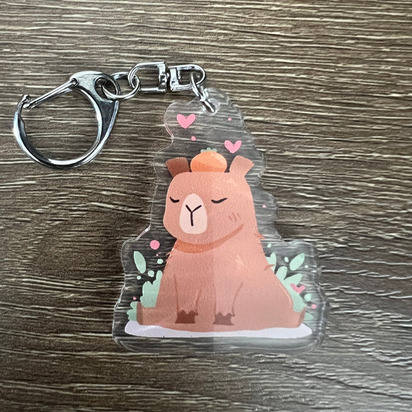 Meditate Cap'n Capybara Acrylic Charm Keychain Accessory #AC161