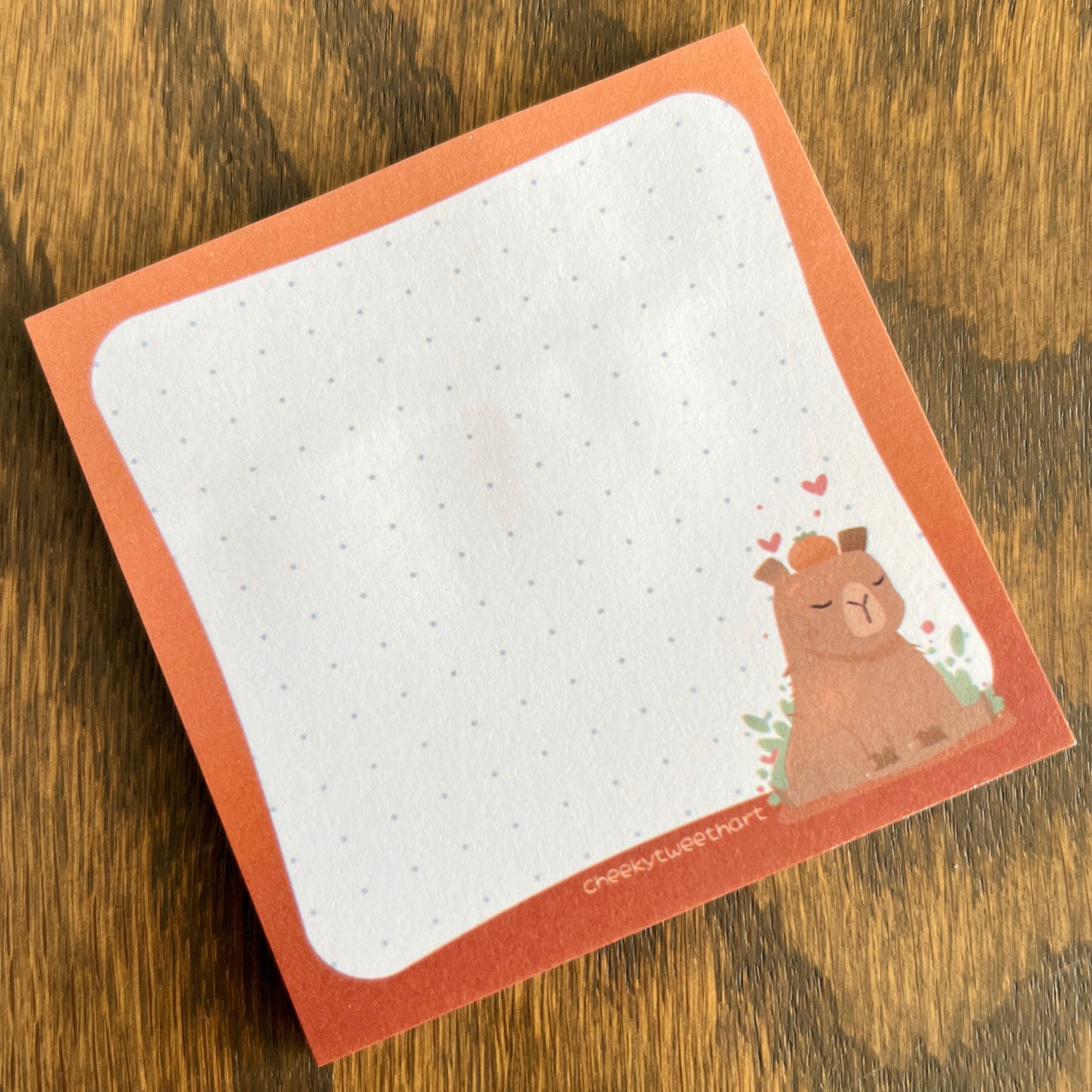 Cap'n Capybara Meditate Dot Sticky Notes #NP016 – Cheekytweethart