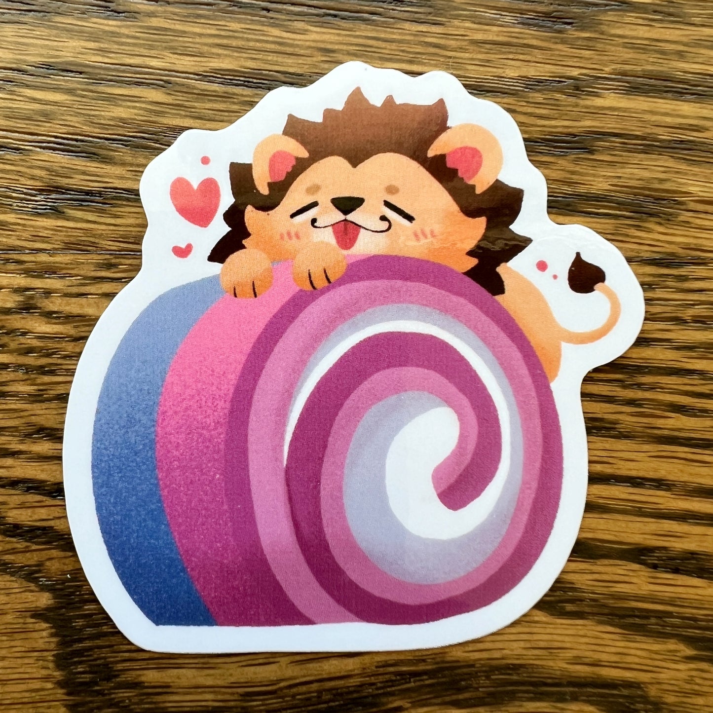 Pride Lion Gender Roll Cake Bigender A Stickers - Die Cut