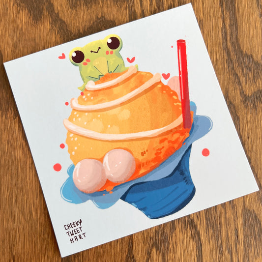 Shaved Ice Ribbert Frog Art Prints #AP325