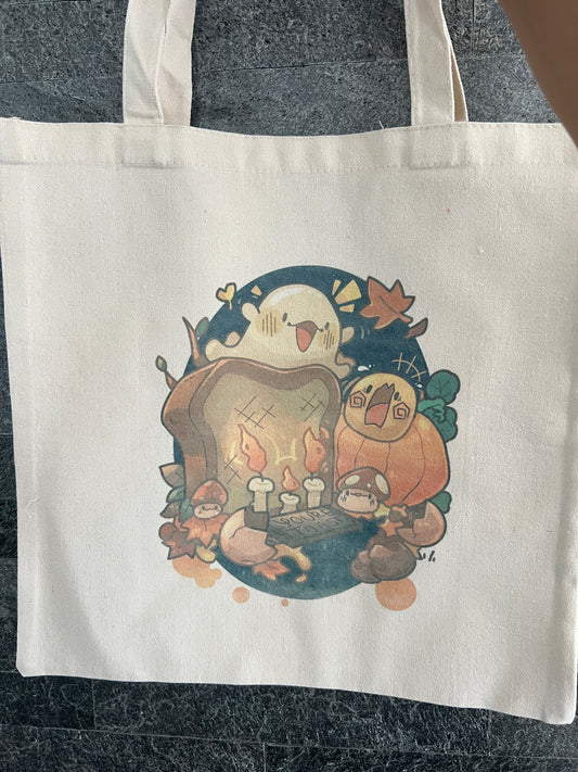 You're Toast Wai and Yok Egg Ghost Canvas Totes - Shoulder Bag - Handbag - Casual Tote - Shopping Bag #Tote005