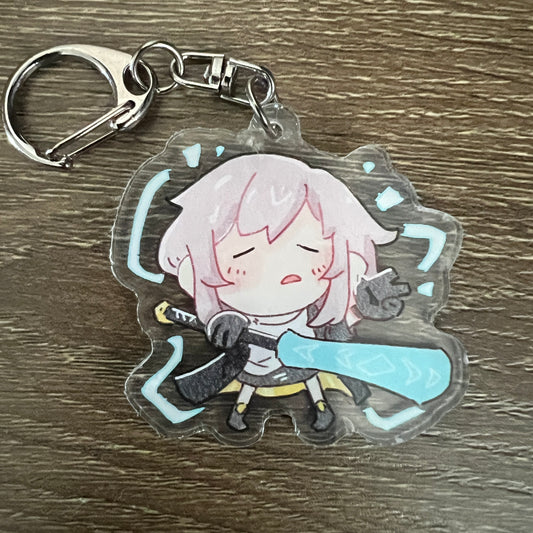 Honkai Star Rail Stelle Trailblazer F Chibi Acrylic Charm Keychain Accessory #AC127