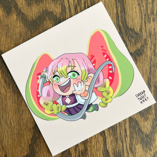 DS KNY Anime Chibi Mitsuchan Guava Fruit Slayer Art Prints - Kanroji #AP302