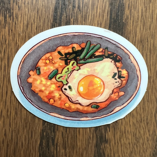Kimchi Fried Rice Ribbert Frog Stickers - Die Cut