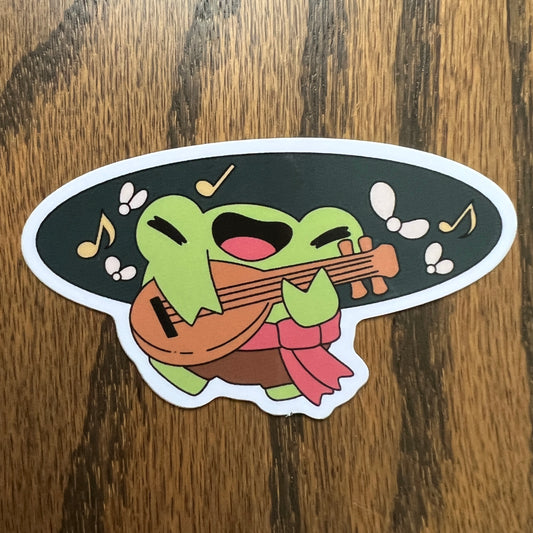 RPG Frogs Bard Musician Stickers - Die Cut