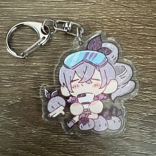 Honkai Star Rail Silver Wolf Chibi Acrylic Charm Keychain Accessory #AC124