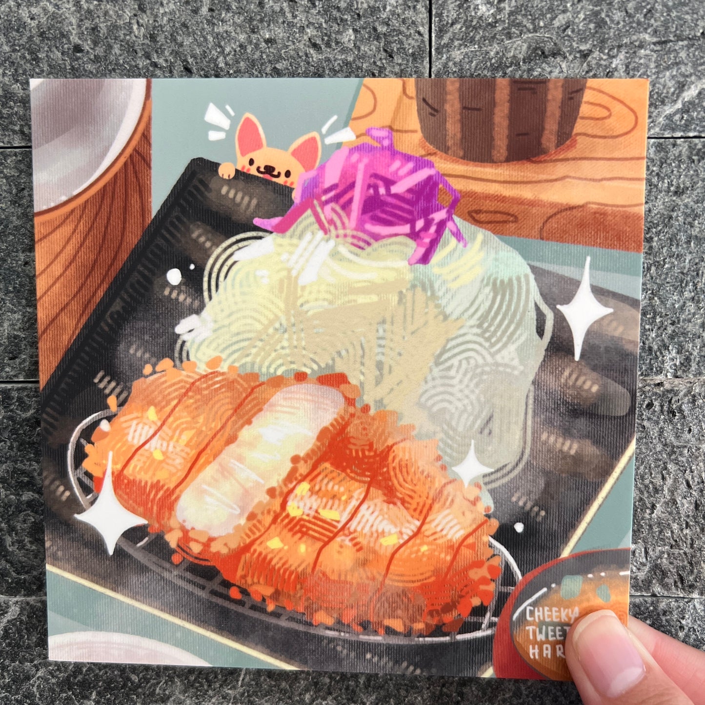 Tonkatsu Set Meal Princess Dog Art Prints - Patreon Limited Edition 23 Jul #AP1025