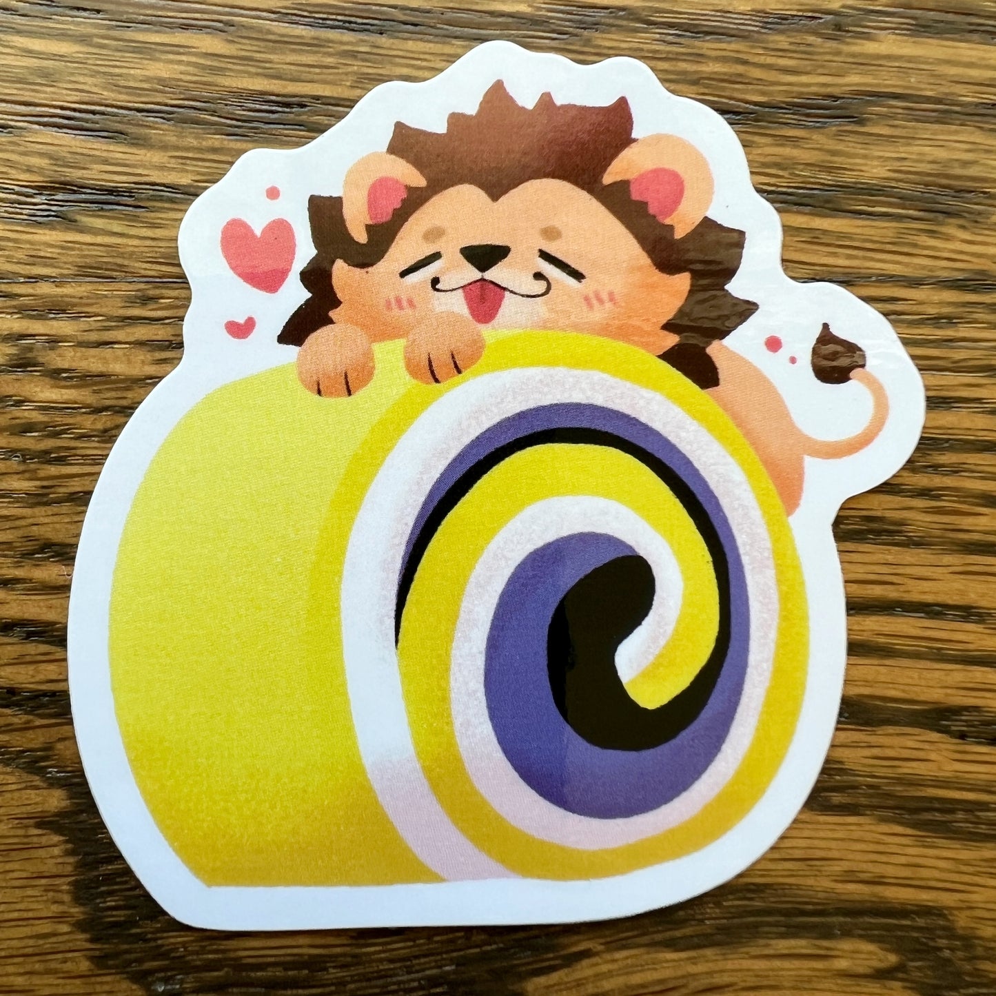 Pride Lion Gender Roll Cake Nonbinary Stickers - Die Cut