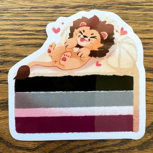 Pride Lion Orientation Layer Cake Asexual Stickers - Die Cut