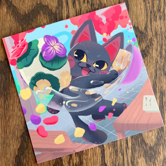 Flower Cheese Purrcilla Cat Art Prints - Patreon Limited Edition 23 Feb #AP1020