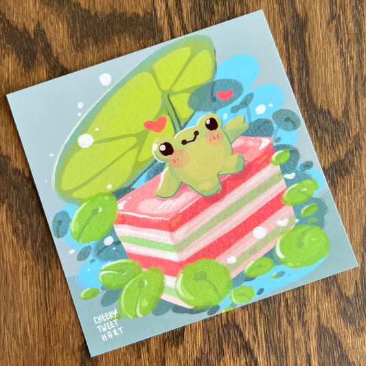 Kueh Lapis Mochi Ribbert Frog Art Prints - Patreon Limited Edition 23 Aug #AP1026
