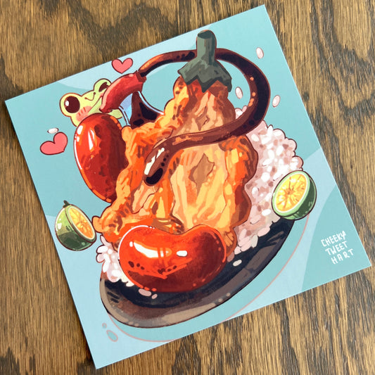 Pinoy Eggplant Dish Ribbert Frog Art Prints #AP314