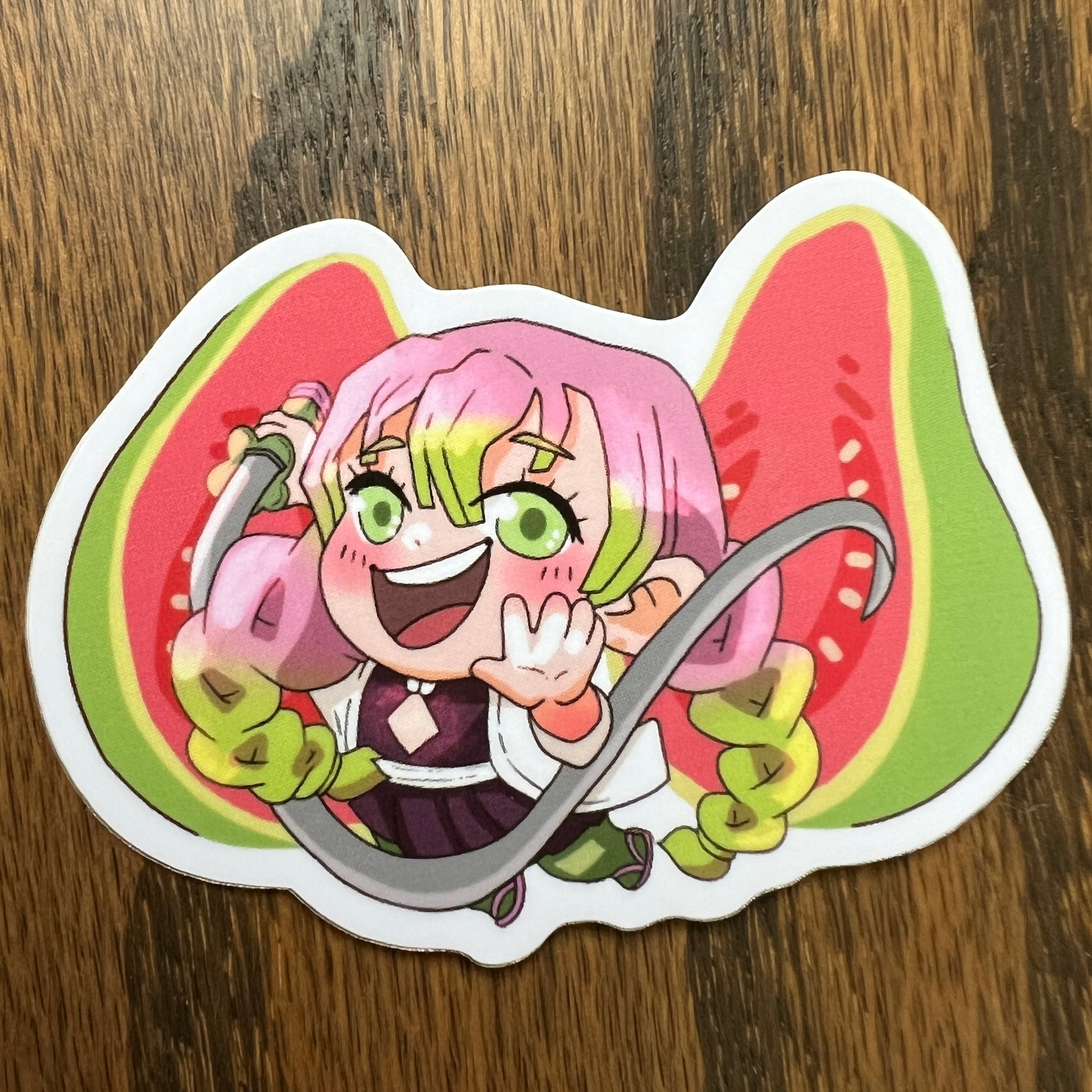 DS KNY Anime Chibi Mitsuchan Guava Fruit Slayer Stickers - Die Cut - Kanroji