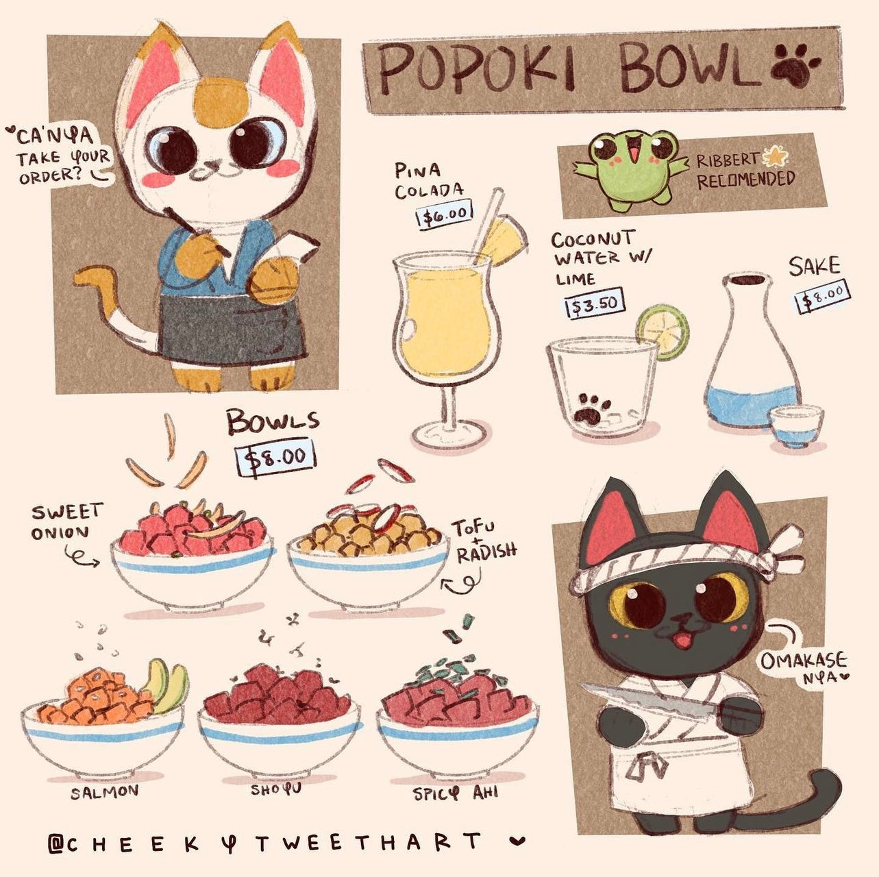 Popoki Bowl Meowy Purrscilla Cat Art Prints - Patreon Limited Edition 21 Jul #AP1001