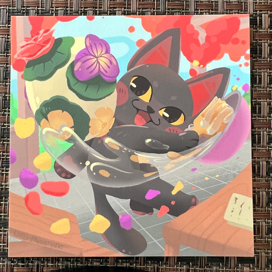 Flower Cheese Purrcilla Cat Art Prints - Patreon Limited Edition 23 Feb #AP1020