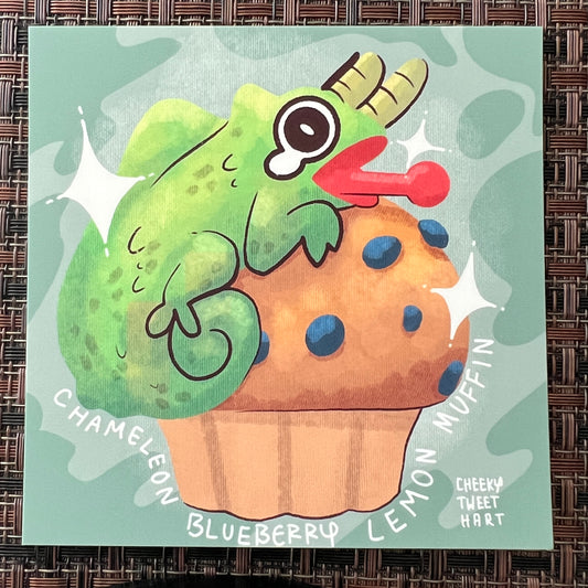 Reptile Chameleon Muffin Art Prints #AP167