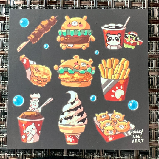 Bear Fast Food Ribbert Frog Hamry Hamster Art Prints #AP322