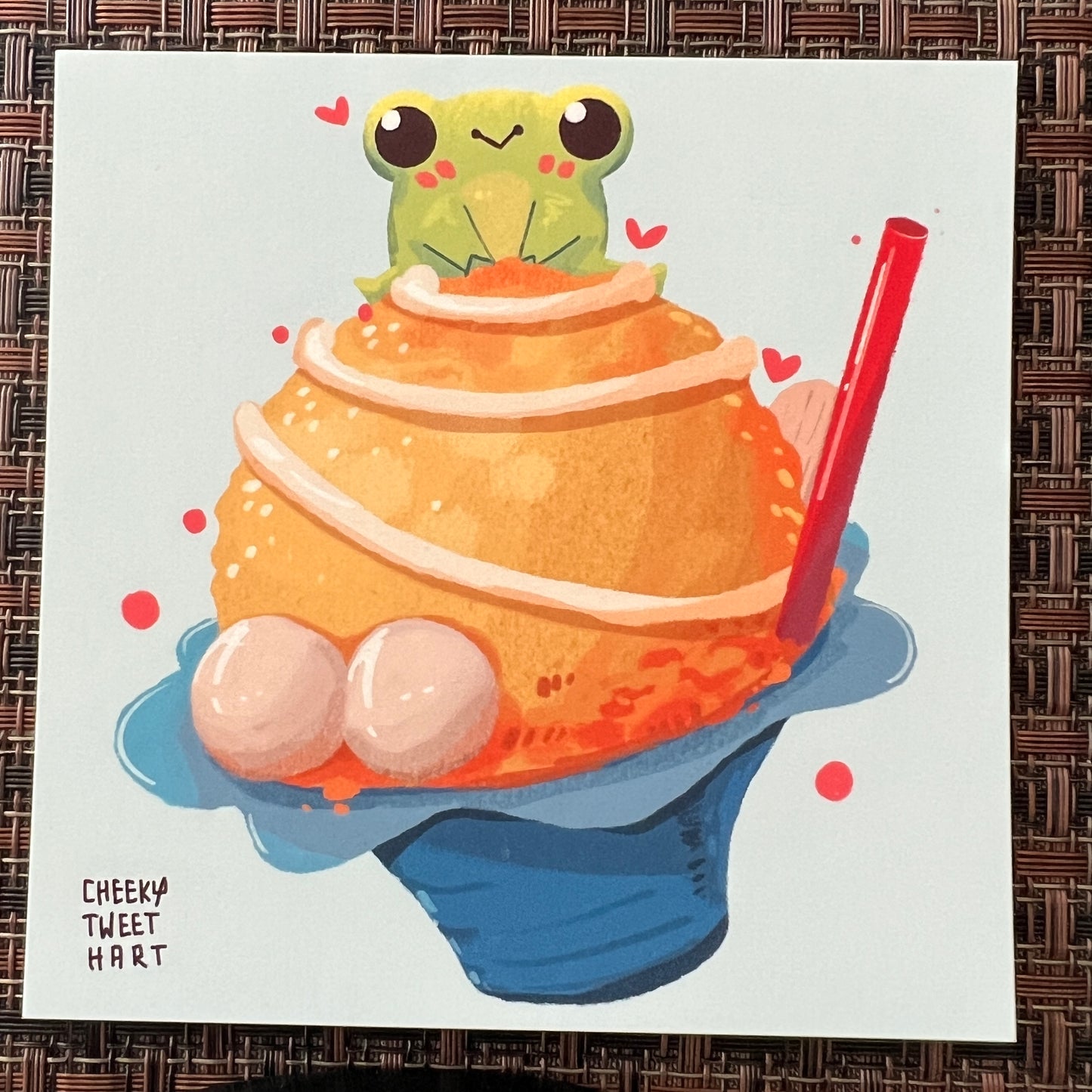 Shaved Ice Ribbert Frog Art Prints #AP325
