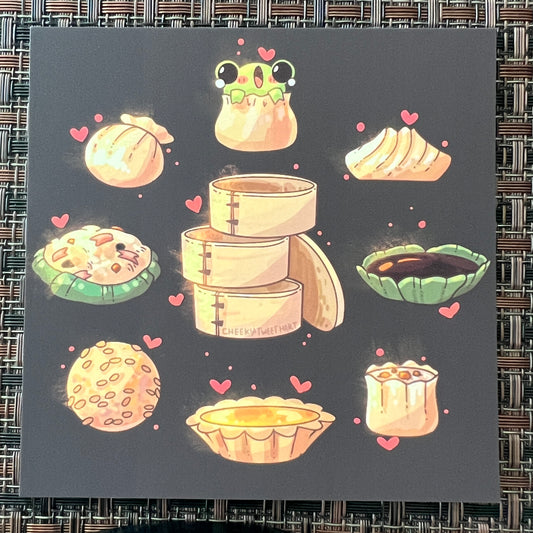 Dim Sum Party Ribbert Frog Art Prints #AP324