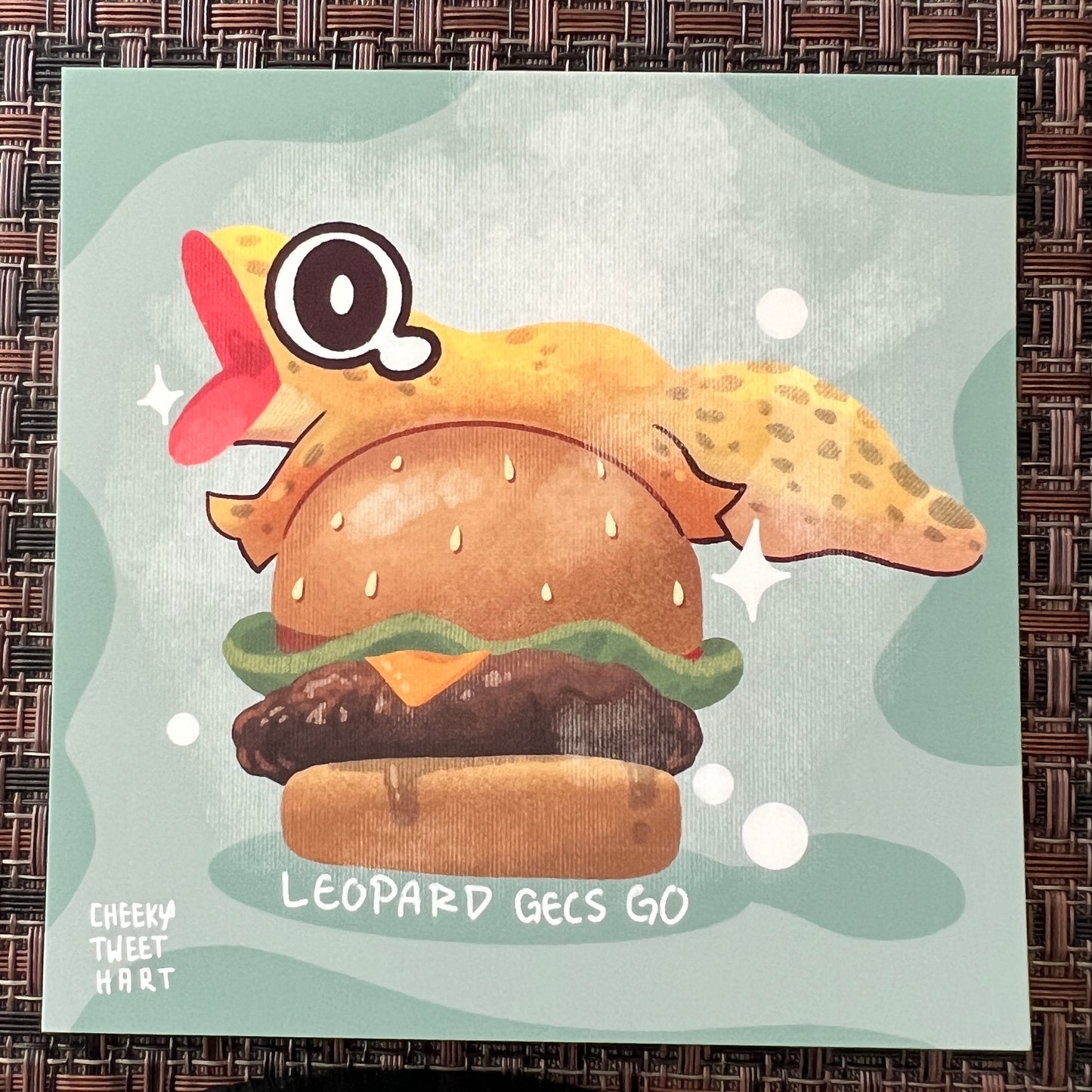 Reptile Leopard Gecko Burger Art Prints #AP166