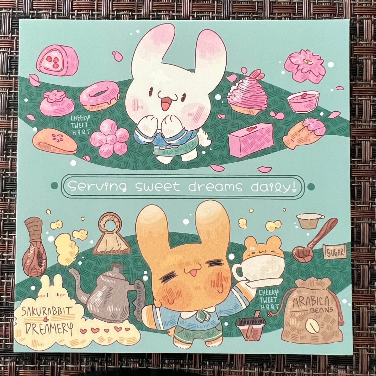 Sakurabbit Dreamery Bean Bloom Bunny Rabbit Art Prints - Patreon Limited Edition 23 Mar #AP1021