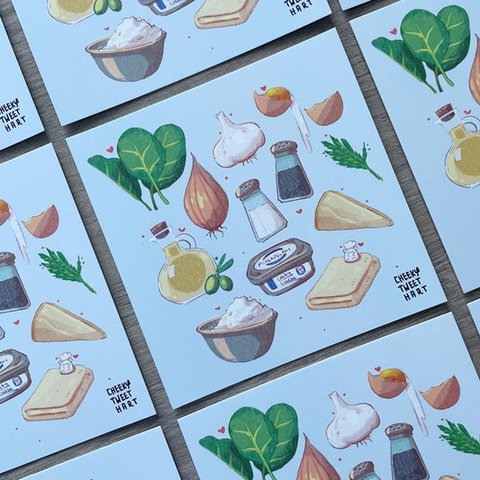 Emperors Spinach Puff Ingredients Hamry Hamster Art Prints #AP017