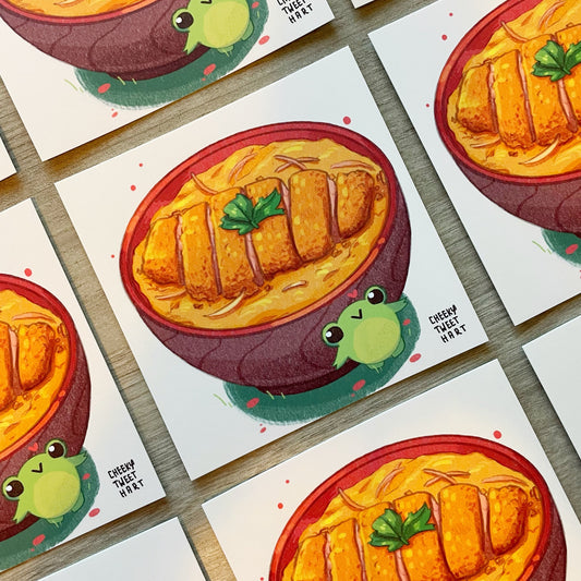 Katsudon Ribbert Frog Art Prints #AP025