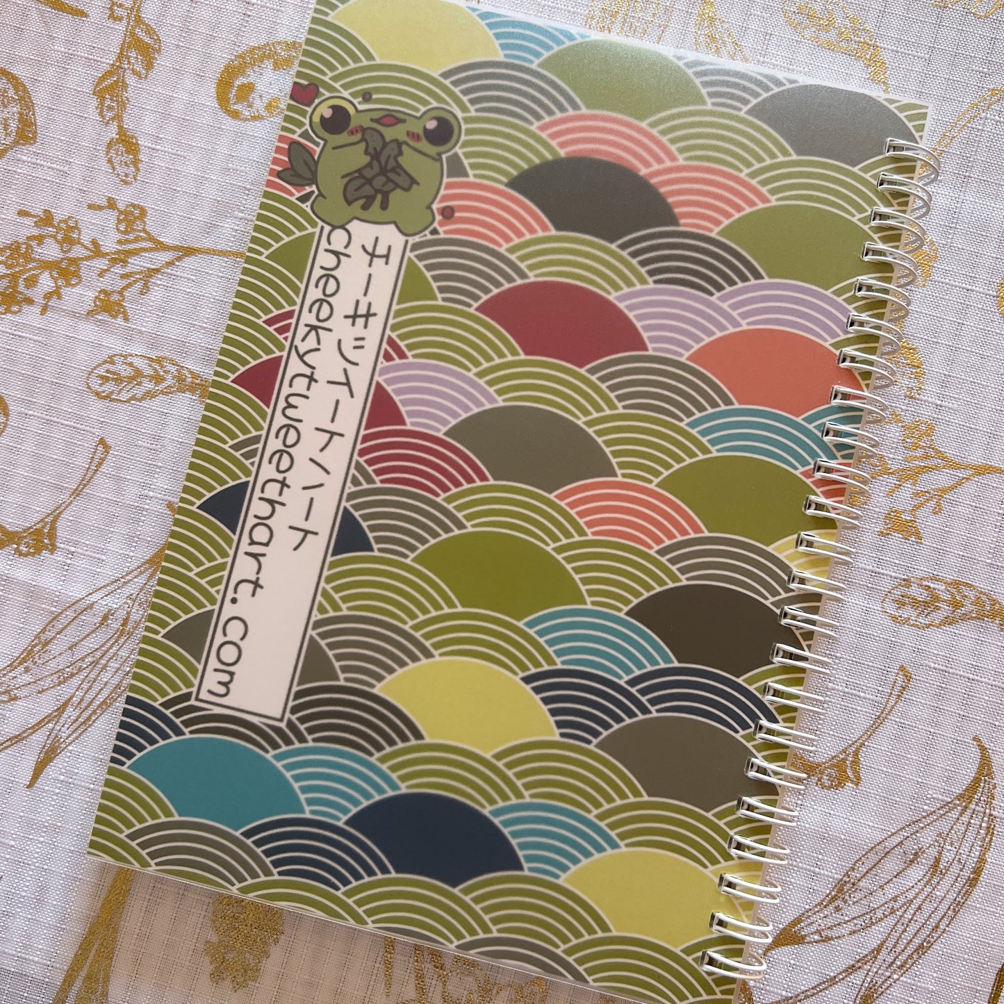 Tea Scale Green Dot-Page Notebook #NB004