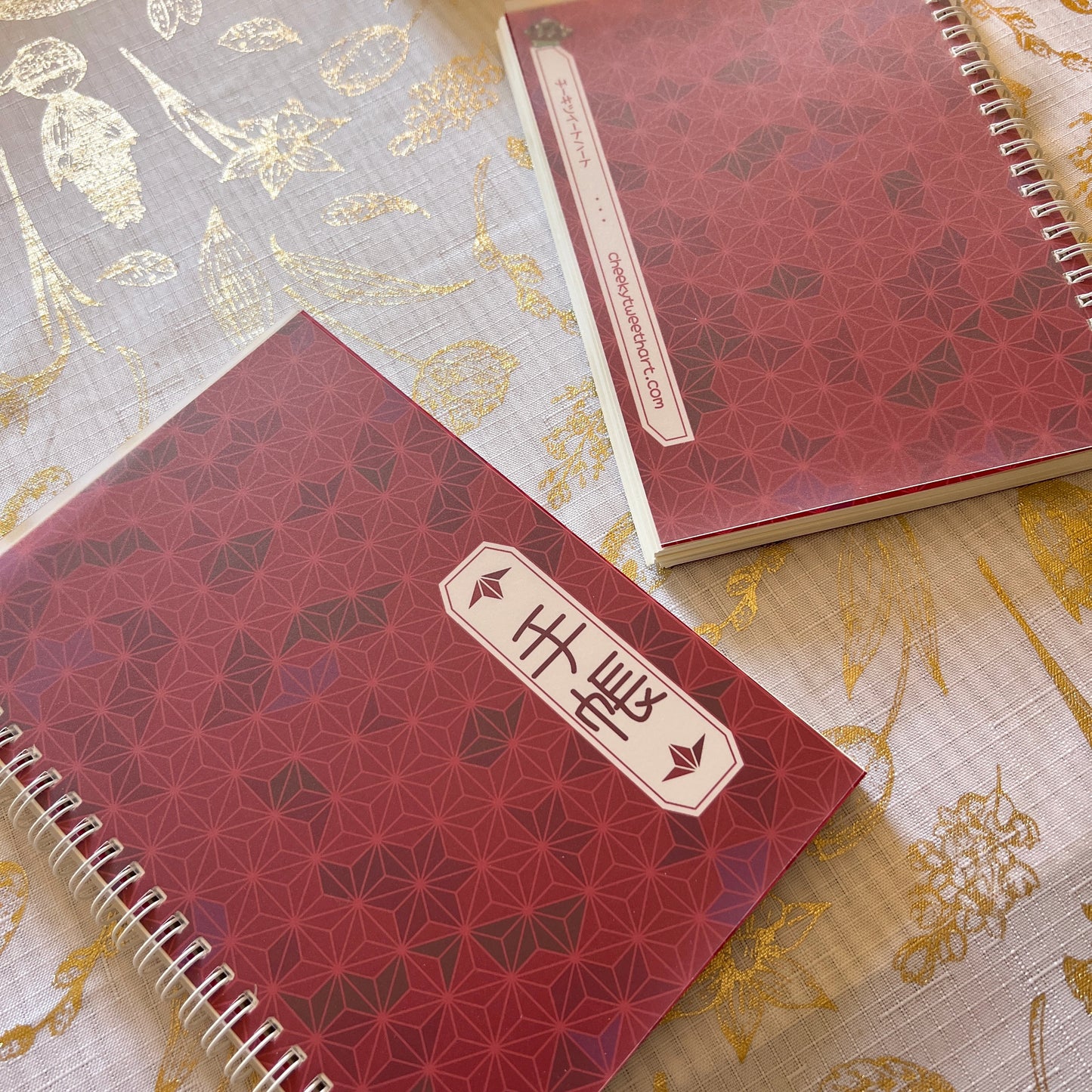 Asanoha Red Dot-Page Notebook #NB005