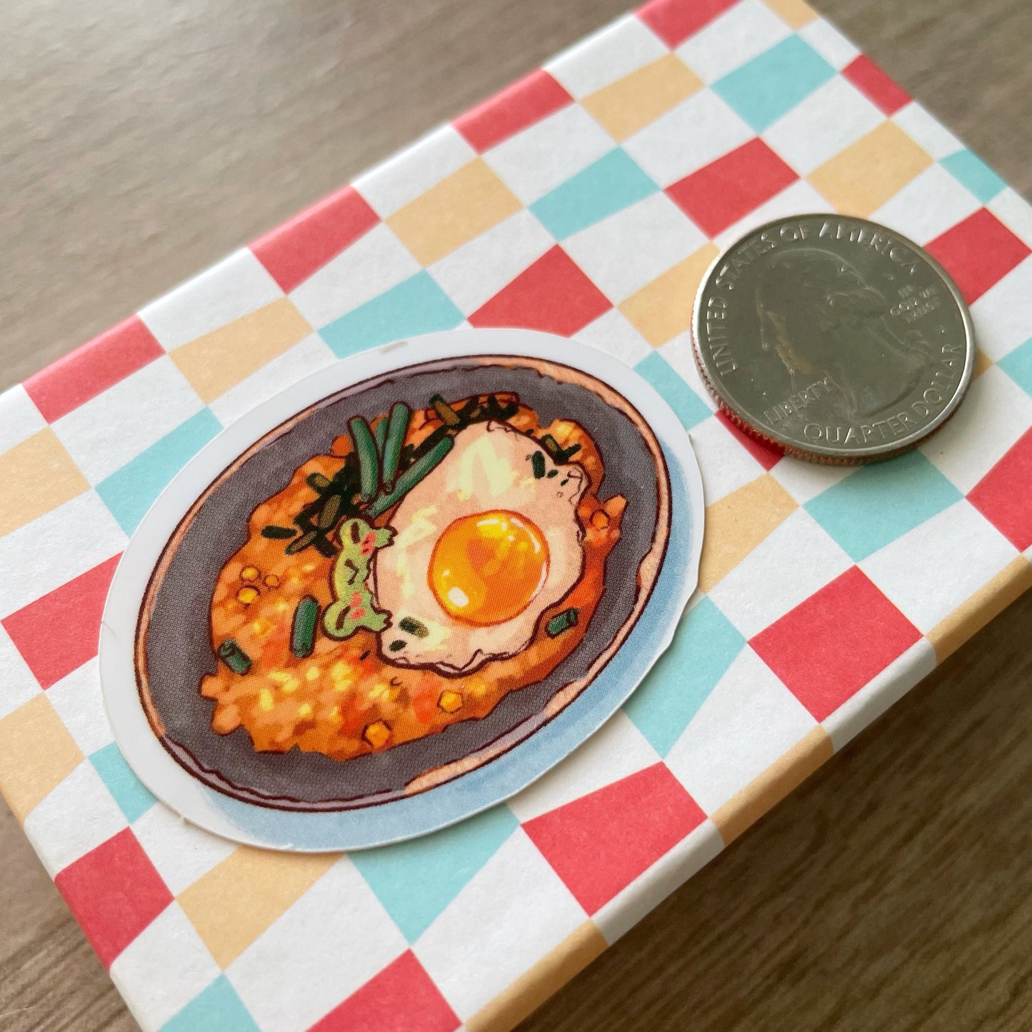Kimchi Fried Rice Ribbert Frog Stickers - Die Cut