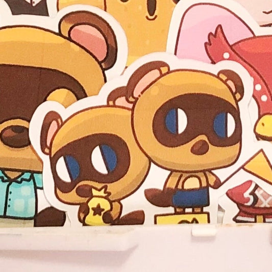 ACNH Timmy and Tommy Tanuki Stickers - Die Cut