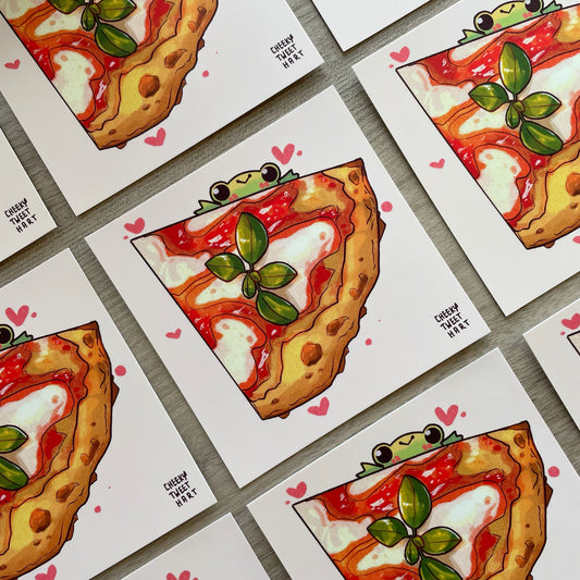 Pizza Ribbert Frog Art Prints #AP070