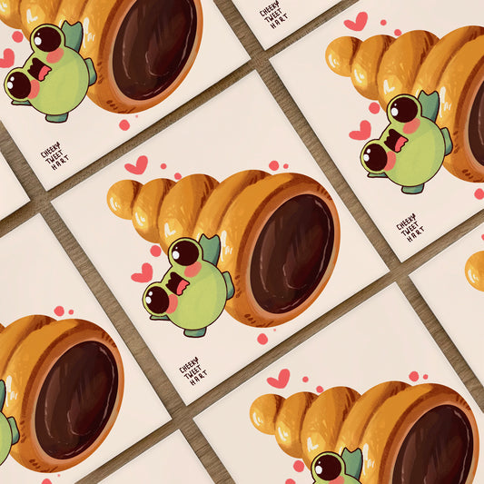Chocolate Cornet Ribbert Frog Art Prints #AP082