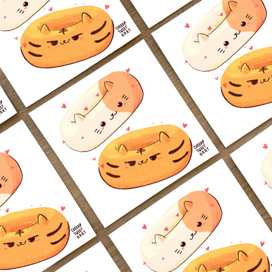 Donyat Cat Donut Doughnut Food Art Prints #AP114