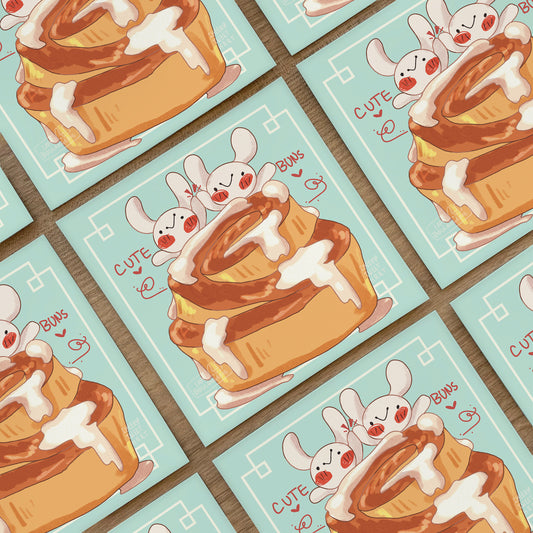 Cute Buns Crumb Dough Bunny Rabbit Art Prints #AP147