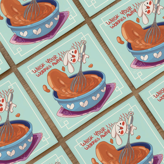 Whisk Your Worries Away Crumb Bunny Rabbit Art Prints #AP145