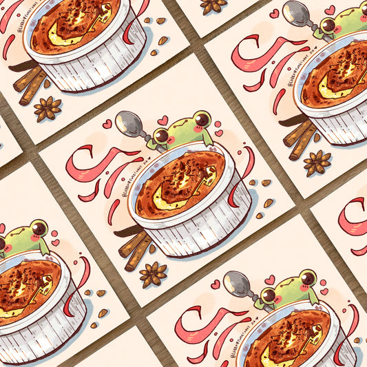 Creme Brulee Ribbert Frog Food Art Prints #AP117