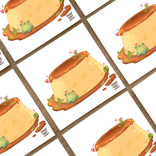 Flan Ribbert Frog Food Art Prints #AP074