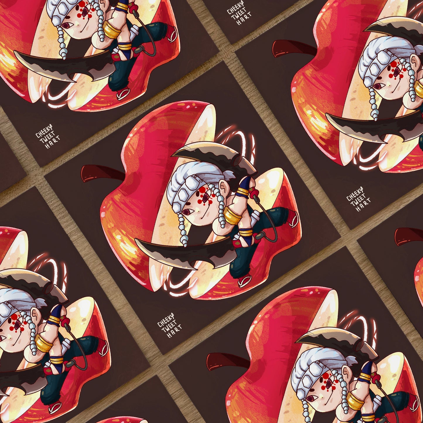 DS KNY Anime Chibi Tenchan Apple Fruit Slayer Art Prints - Uzui #AP079