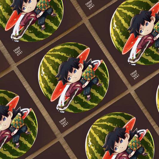 DS KNY Anime Chibi Gichan Watermelon Fruit Slayer Art Prints - Tomioka #AP078