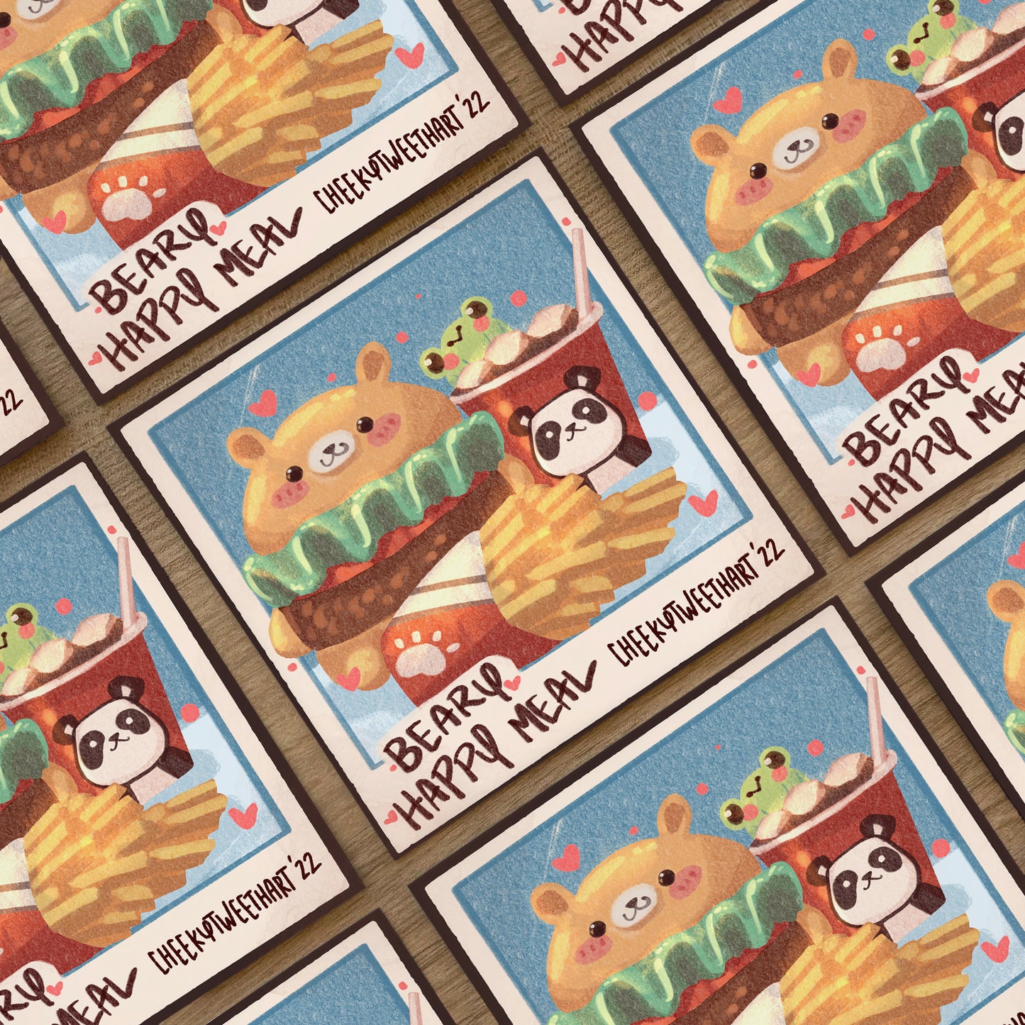 Beary Happy Meal Ribbert Frog Food Art Prints - Patreon Limited Edition 22 July #AP1014