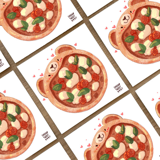 Bear Pizza Food Art Prints #AP125
