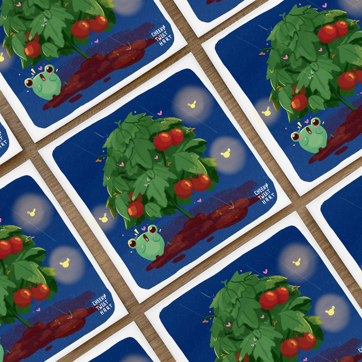 Tomato Plant Ribbert Frog Art Prints #AP099