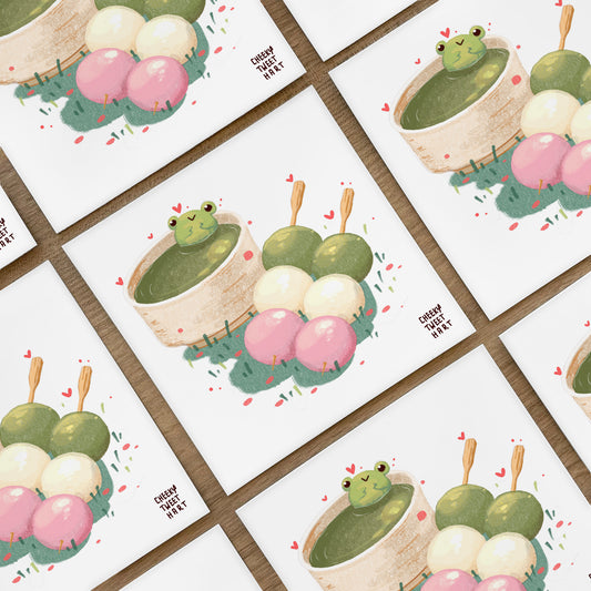 Dango Ribbert Frog Food Art Prints #AP014