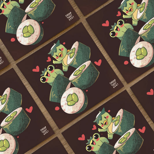 Kappa Maki Ribbert Frog Japanese Food Art Prints #AP103