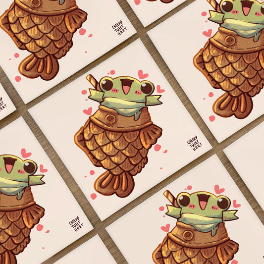 Taiyaki Ribbert Frog Japanese Food Art Prints #AP087