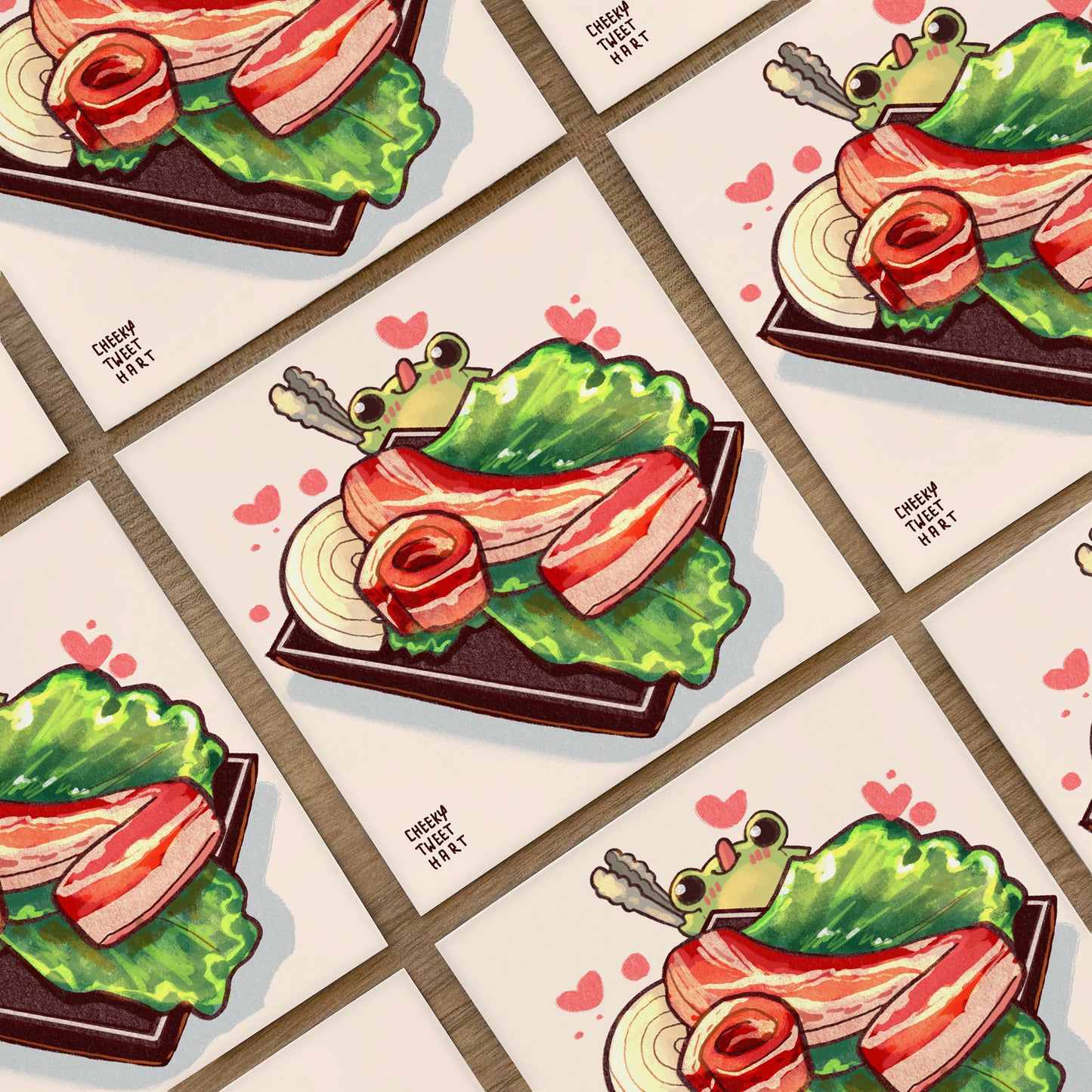 Korean BBQ Ribbert Frog Art Prints - Patreon Limited Edition 22 Jan #AP1008