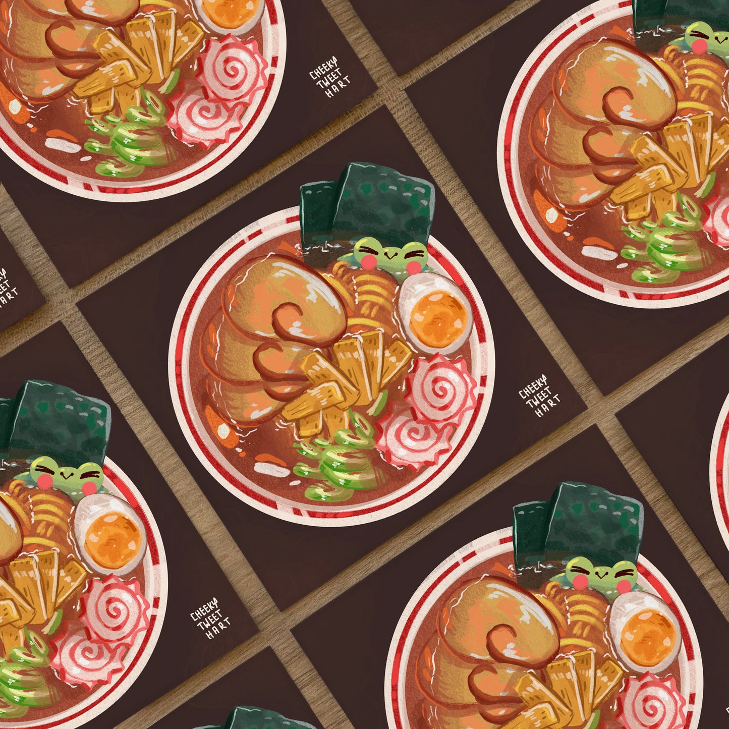 Ramen Ribbert Frog Japanese Food Art Prints - Patreon Limited Edition 22 Apr #AP1011